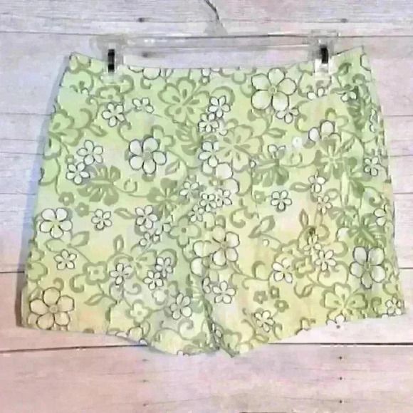 CHICO'S Vintage Casual Woman's TROPICAL Lightweight GREEN FLORAL Shorts size 11 - Picture 4 of 5